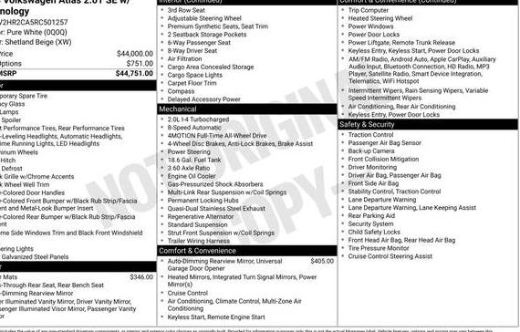 VOLKSWAGEN ATLAS 4MOTION 2024 1V2HR2CA5RC501257 image